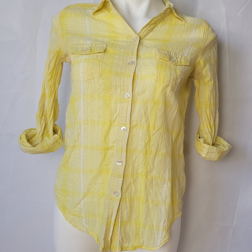 Yellow Old Navy Plaid Button Up